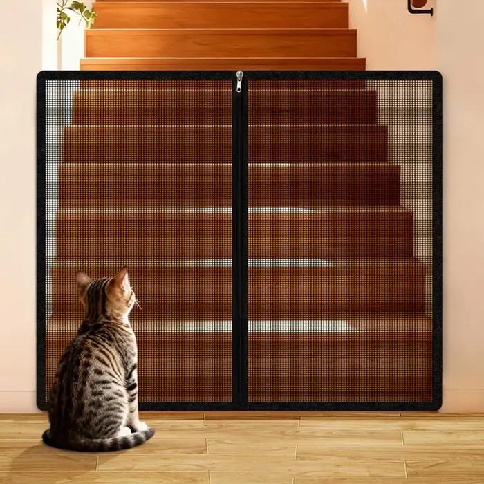 Barrière de sécurité rétractable sans perçage pour bébés et animaux de compagnie en plastique robuste pour escaliers, portes, balcons et autres pièces intérieures