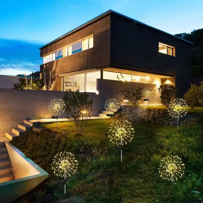 90 LED énergie solaire feu d'artifice lumières décoration de jardin fée lumières étanche extérieure