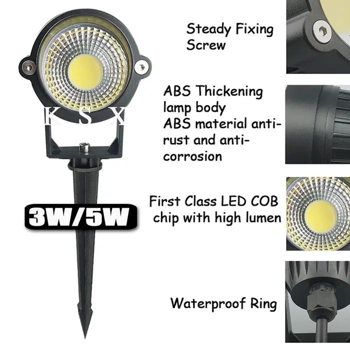 3W 5W 10W extérieur jardin paysage lumière AC220V 110V DC12V LED pelouse lampe COB éclairage étanche