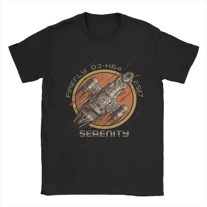 Firefly Serenity JUNKER T-shirt en coton pour hommes, T-shirts rétro Y2K, nouveauté, grande taille,
