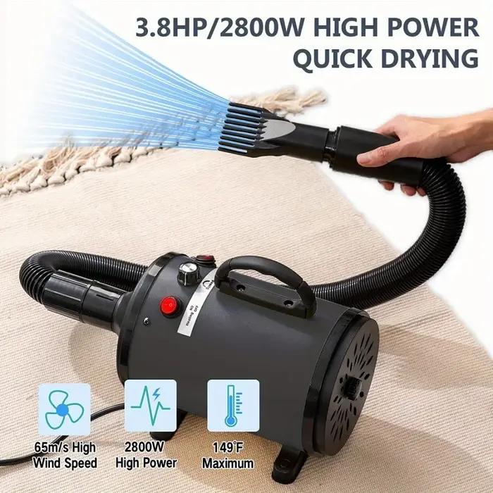 Sèche-cheveux haute puissance pour grands chiens, souffleur d'eau pour Golden Retriever et Teddy, faible bruit, machine de séchage des poils, produit pour animaux de compagnie, soin des animaux, après baignade, sortie hivernale, cadeau pour propriétaires de chiens