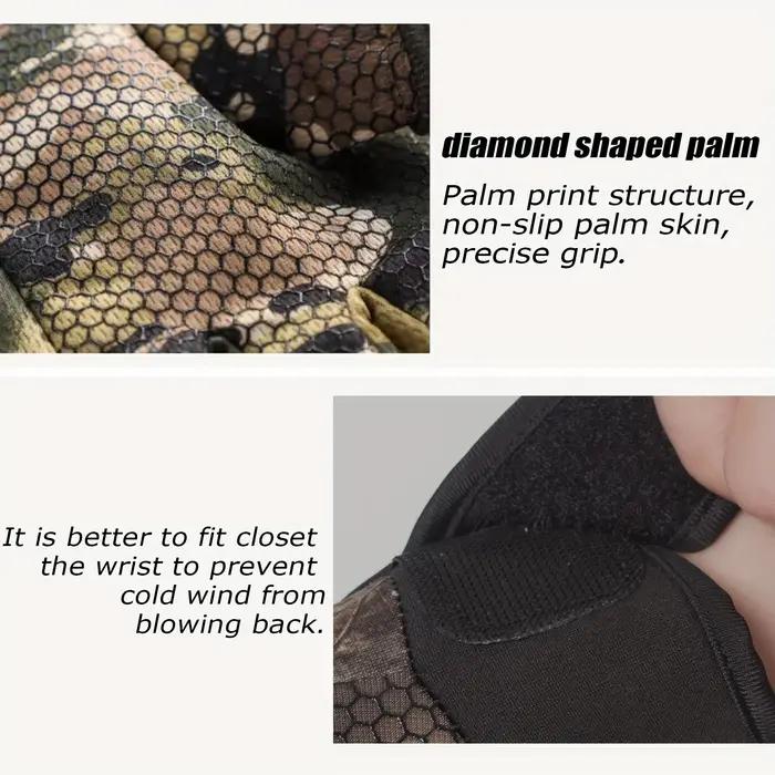Gants tactiles et antidérapants pour chasseurs et pêcheurs automne hiver activités de plein air polyesters tricotés tactiles doigts complètement ajustés