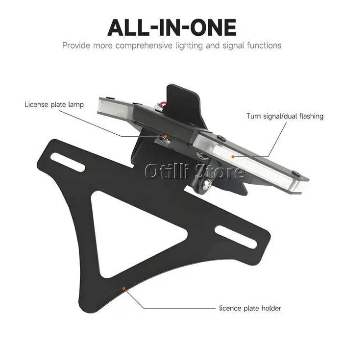 Support de plaque d'immatriculation avec éclairage led pour ducati streetfighter v4 v4s panigale v2 moto nuit sécurité design moderne