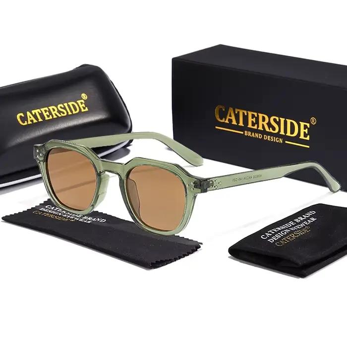 Lunettes de soleil polarisées rétro CATERSIDE pour hommes, monture ultralégère TR90, lunettes de sol