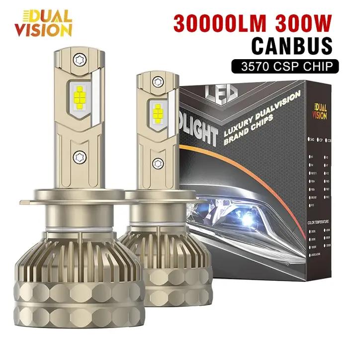 Lumière de sauna LED Canbus pour voiture, ampoules Plug-N-Play, lampe automatique, 30000LM, H7, Supe