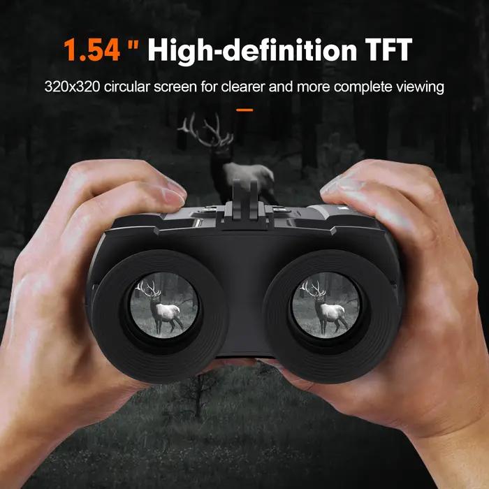 Jumelles vision nocturne infrarouge 300m avec monture tête - équipement chasse nocturne et surveillance