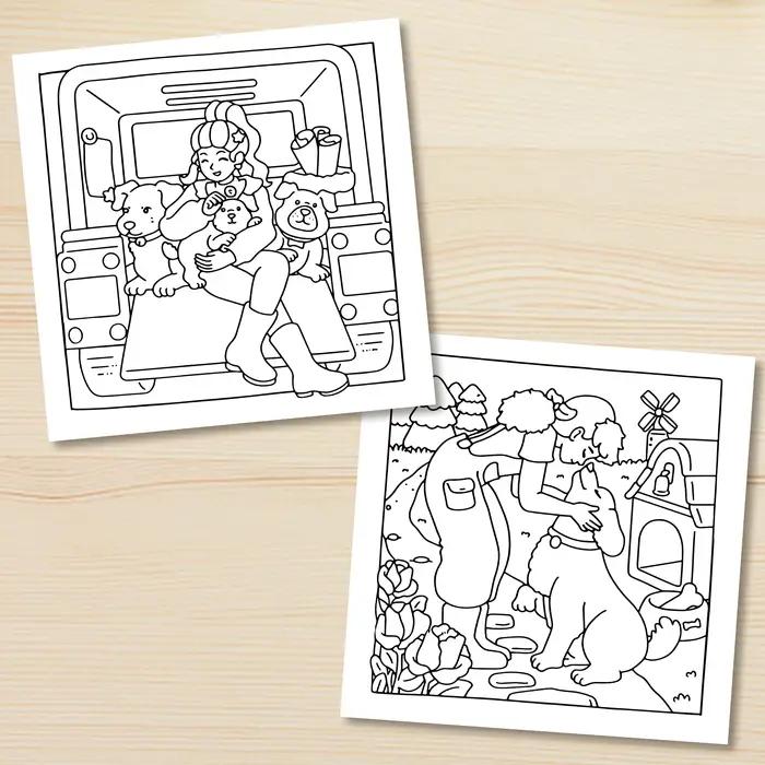 Livre de coloriage pour adultes avec activités quotidiennes mignonnes et confortables pour relaxation et détente occasionnelle femme cadeau anniversaire fête de fin d'année
