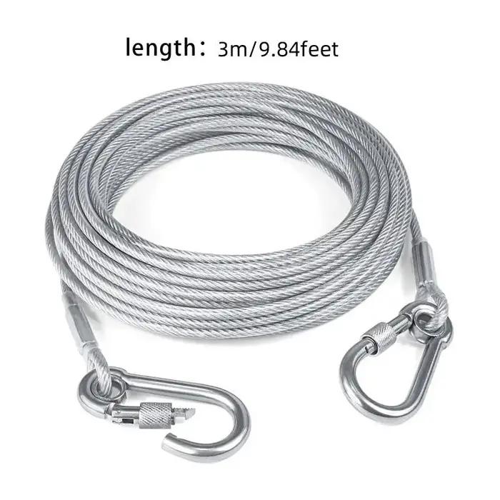 Laisse de câble d'arrimage pour chien à Double tête