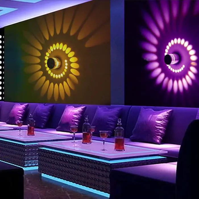 Plafonnier Mural LED RGB à Intensité Réglable avec Télécommande, 1/3/6 Pièces, Éclairage à Trou en S