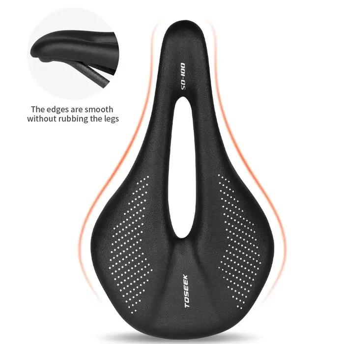 TOSEEK selle entièrement en carbone vtt/route 143/155MM selle de vélo Super léger en cuir coussins e