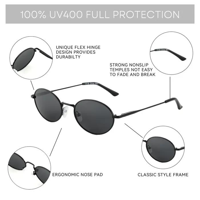 ZENOTTIC rétro ovale lunettes de soleil polarisées pour femmes hommes à la mode ronde Y2k Sunnies pe