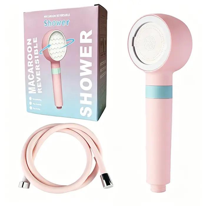 Pommeau de Douche Réversible à Double Jet avec Filtre Anti-Calcaire Haute Pression pour Soin de la P