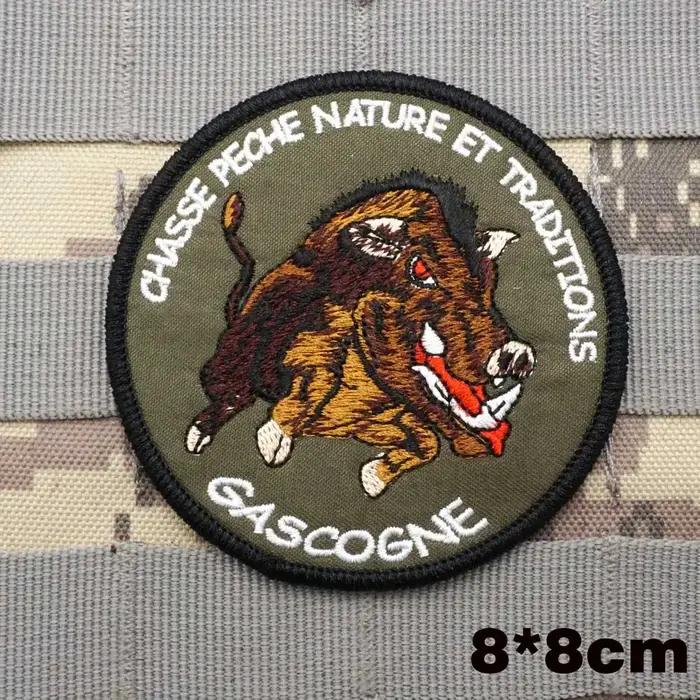 Patchs tactiques militaires de chasse brodés 3D avec support velcro pour personnalisation de vêtements et sacs à dos occassions plein air