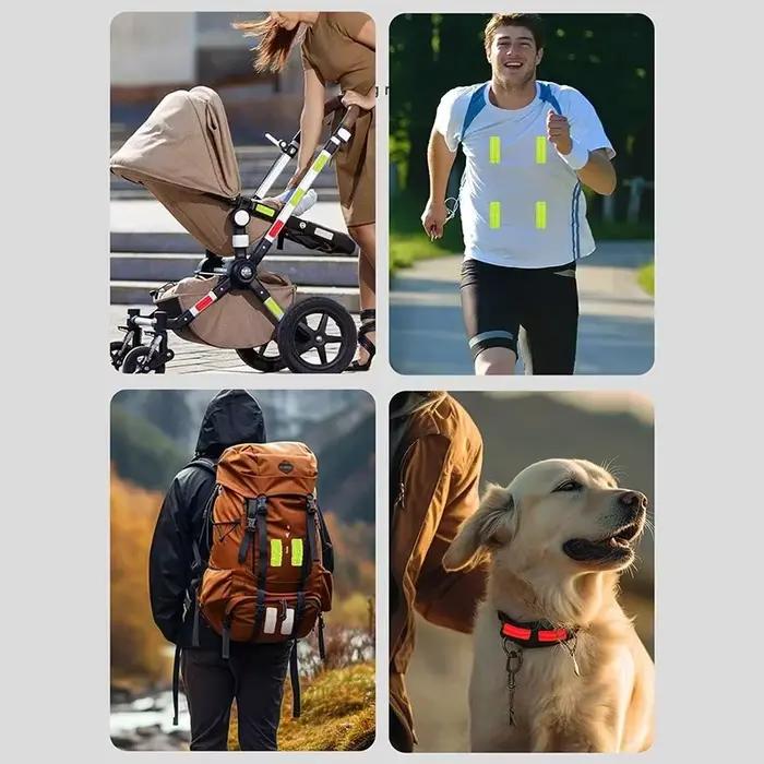 10 pièces bébé poussette utilise avertissement de sécurité anti-collision patch réfléchissant vélo v