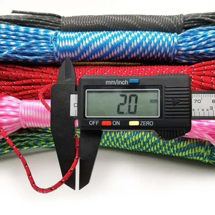 Diamètre 2mm 100 mètres corde rouge profond corde de Parachute lanière corde escalade Camping équipe