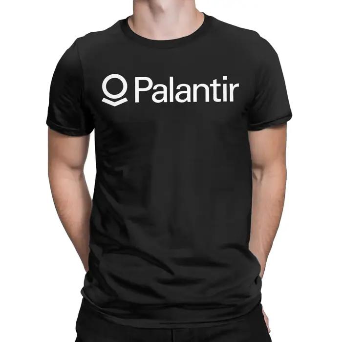 T-Shirt Palantir Logo en Coton Fin pour Hommes, Décontracté, Polyvalent, Idéal pour les Occasions Spéciales et la Vie Quotidienne