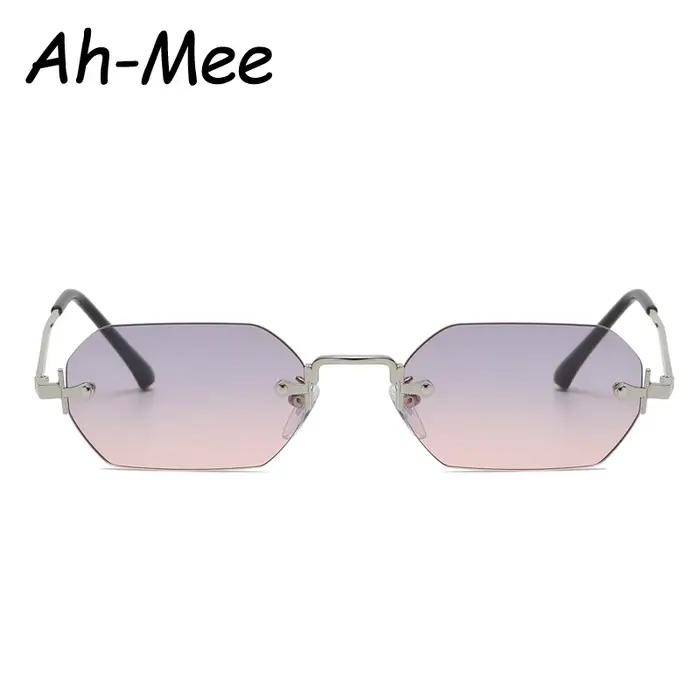 Lunettes sans monture carrées dégradé gris randonnée - Style été femmes UV400