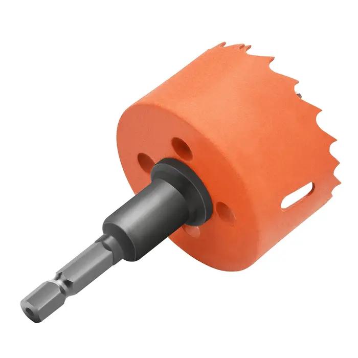 Foret bimétal orange 6.35mm MAX ouverture 17-80mm M42 multifonction bois plâtre plastique
