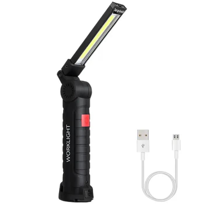 Lampe de poche LED COB portable aste par USB