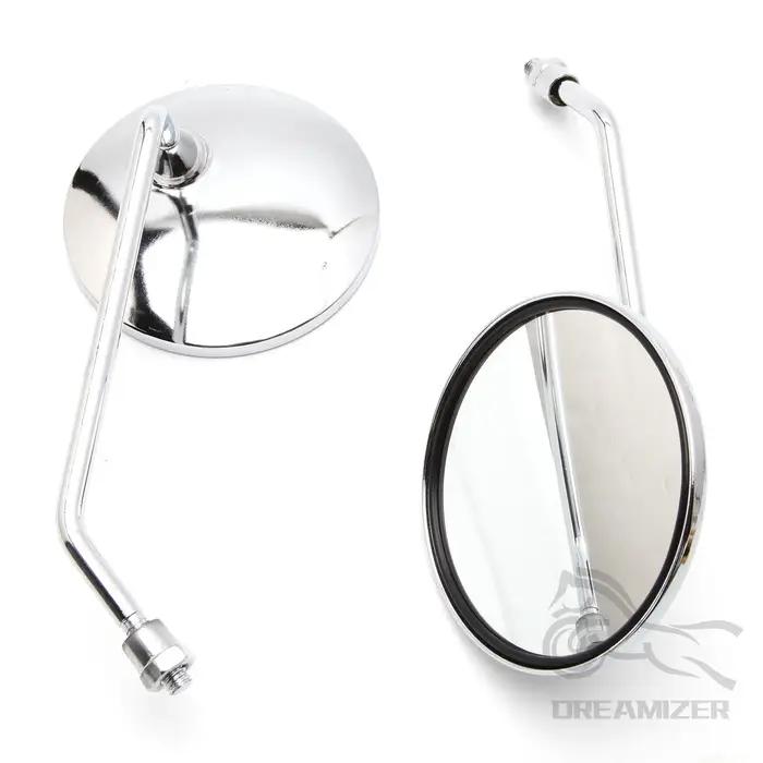 Rétroviseurs universels pour moto, rétroviseur latéral rond chromé pour scooter, accessoires ronds,