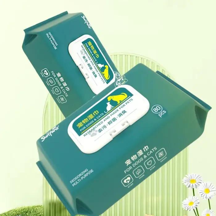 OUWO 80 pièces/sac lingettes pour animaux de compagnie clair oeil d'animal