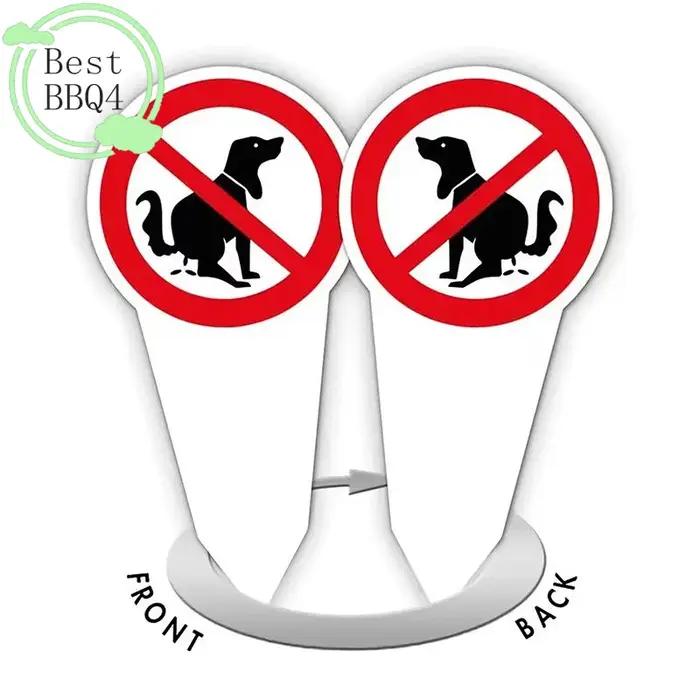 (BBQ4) Panneau en plastique « Interdiction de crottes de chien » – Avertissement de propreté pour jardin