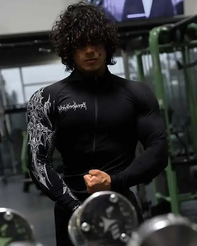 Veste imprimée à fermeture éclair grande taille pour hommes