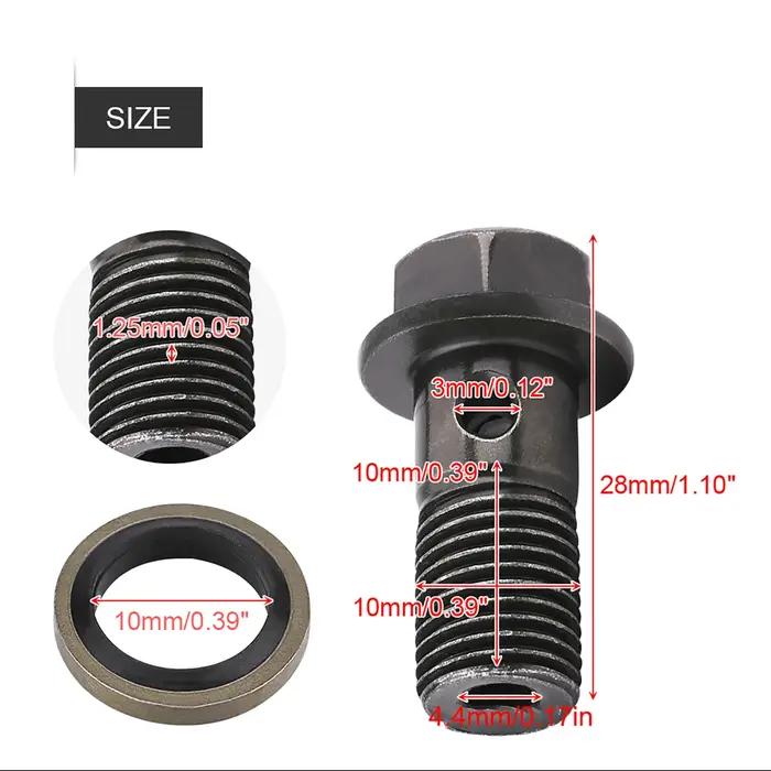 Boulon de banjo de frein universel en acier inoxydable pour moto