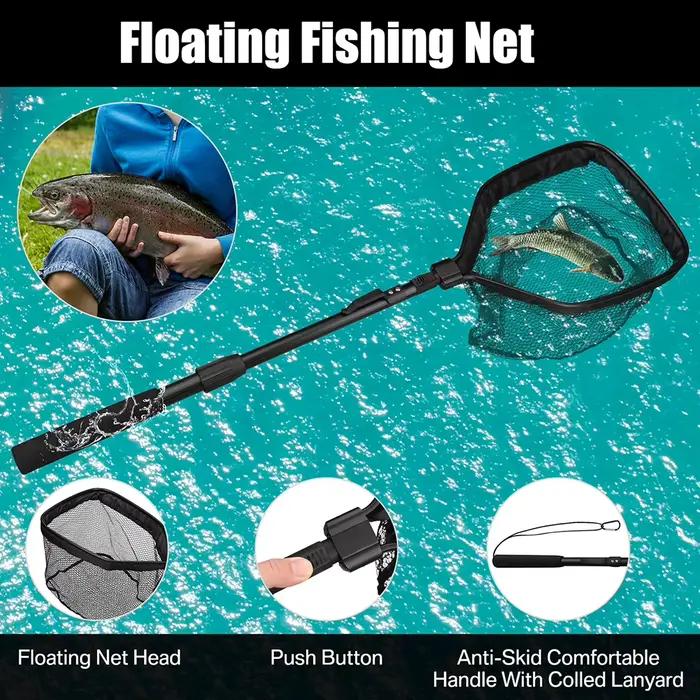 Filet de pêche flottant monofilament avec conception anti-accroc et grande maille pour eau douce et salée occasions de pêche en mer rivière lac ou kayak