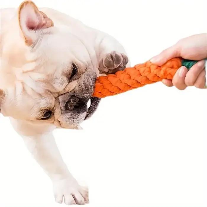 Jouet à mâcher pour chien en forme de carotte résistant aux déchirures
