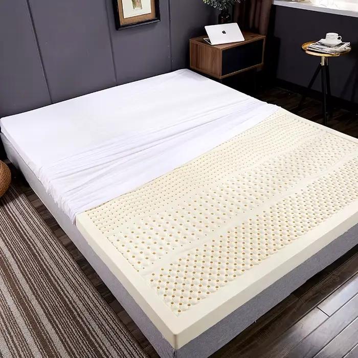 Matelas en latex naturel 100% thaïlandais avec housse, dessus de matelas en caoutchouc pur naturel,