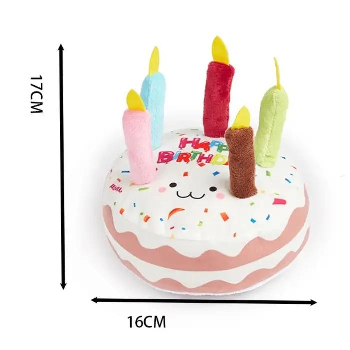 Jouets de gâteau d'anniversaire pour chien, interactifs, résistants aux morsures, jouets de dentition pour chiot, poupée de gâteau en peluche de 16cm, décor de fête, nouvelle collection
