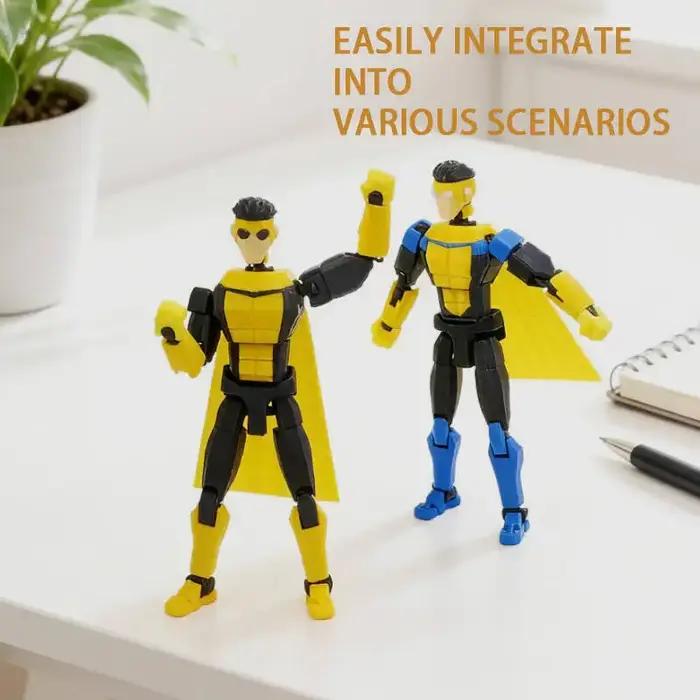 Figurine d'action personnalisée T13 Dummy13 imprimée en 3D, multi-articulée, transformable, avec masque bleu, jouet imprimé en 3D