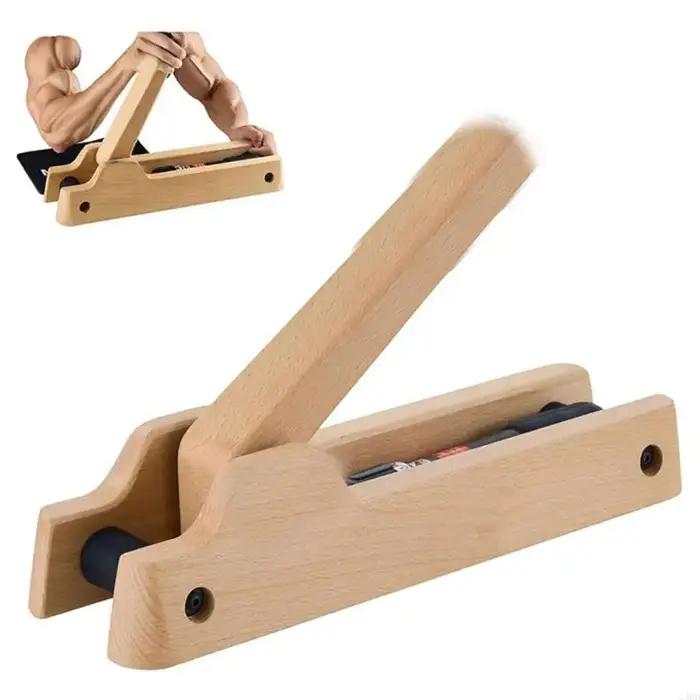 Entraîneur bras fer en bois avec 12 niveaux résistance réglables pour améliorer le confort préhension le 24BD