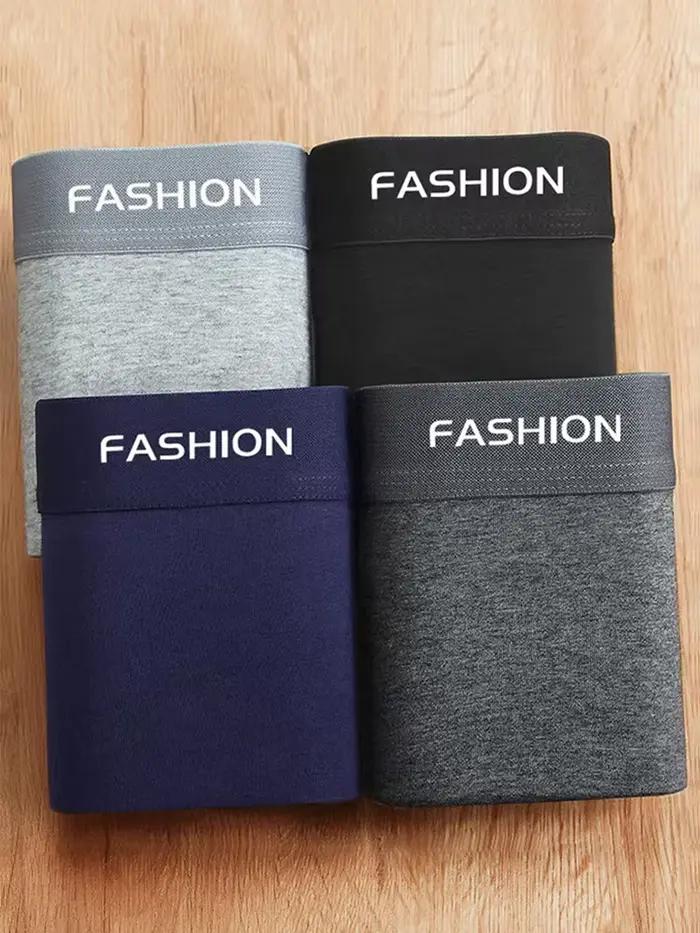 Lot de 4 boxers pour hommes, doux, respirants, confortables et amples, tendance, à la mode et hautement élastiques