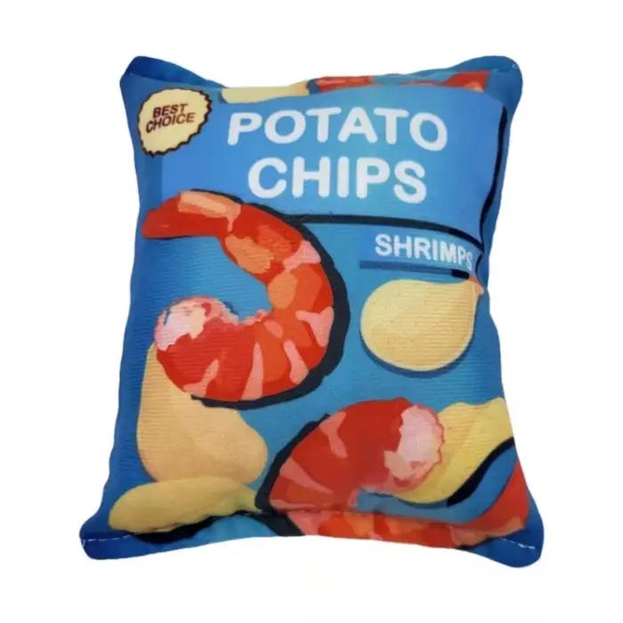 Jouet en peluche grinçante pour chien en forme de sac de chips, jouet alimentaire interactif pour chiots et chiens de petite et moyenne taille, occupe et amuse votre chien avec des sons amusants et des couleurs vives