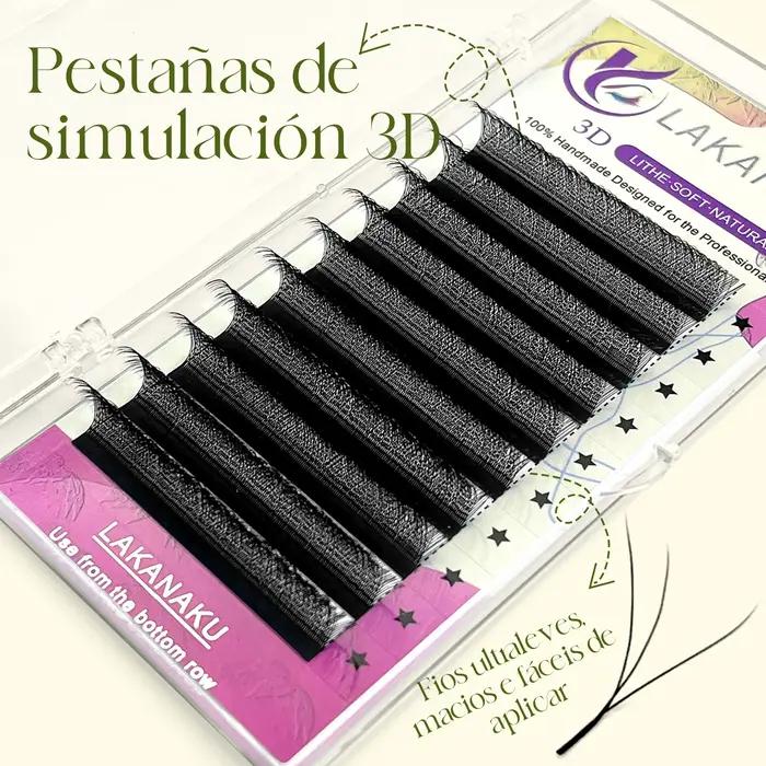LAKANAKU 6 plateaux 3D W forme Extensions de cils Volume Francese Fans Fio 3W Cilios en forme de cil