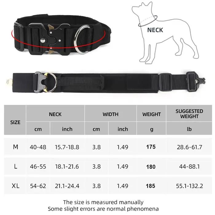 Collier tactique pour chiens de taille moyenne à grande taille