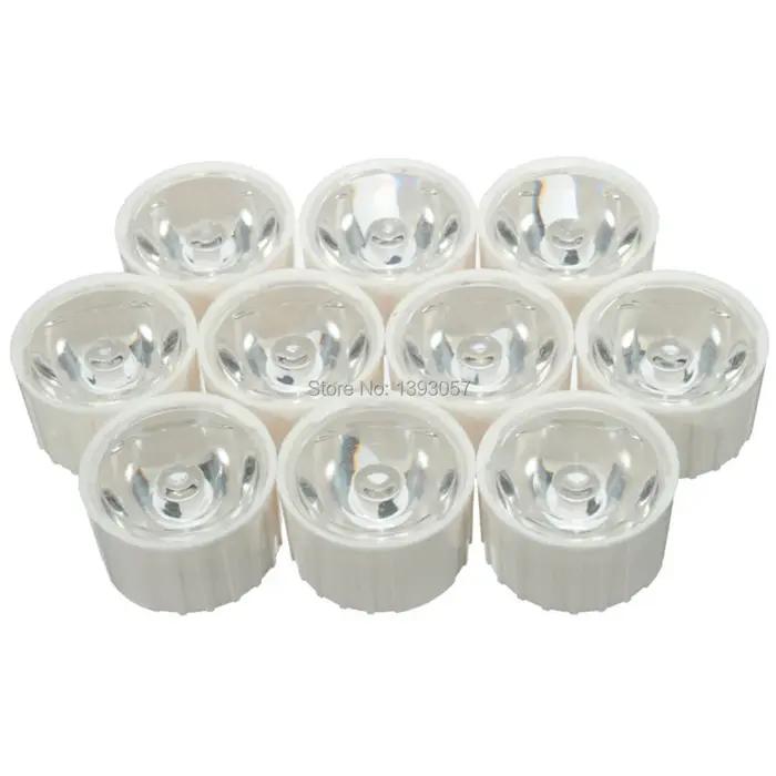 50 jeux de lentilles LED haute puissance 1W 3W 5W, lentilles PMMA 20MM avec support 5 15 25 30 45 60