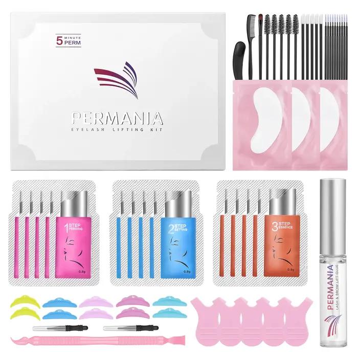 PERMANIA Kit de rehaussement des cils à effet longue durée 5-8 minutes