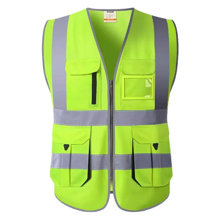 Gilet de Travail en Polyester Tricoté Sécurité Haute Visibilité Occasions Spéciales Jaune Rouge Or Orange
