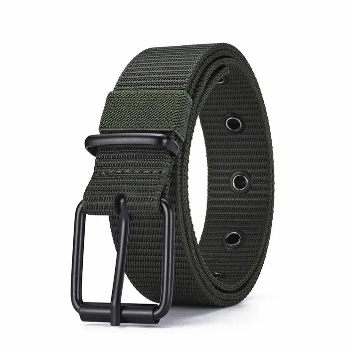 Ceinture en nylon unisexe avec broche pour hommes et femmes, ceinture chimbelt en toile poreuse pour jeans et sports, style décontracté et minimaliste pour différentes occasions