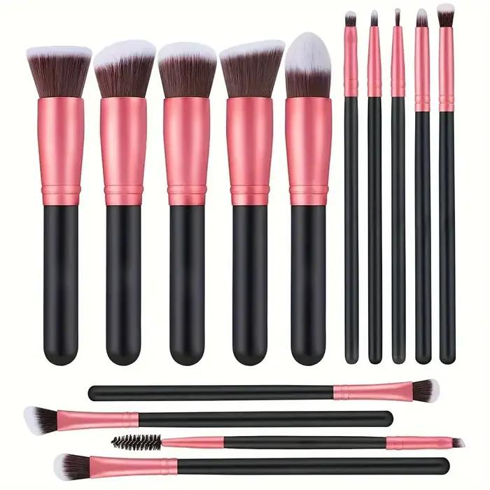 Professiona 14 pièces ensemble de pinceaux de maquillage fond de teint doux moelleux Blush poudre fard à paupières Kabuk