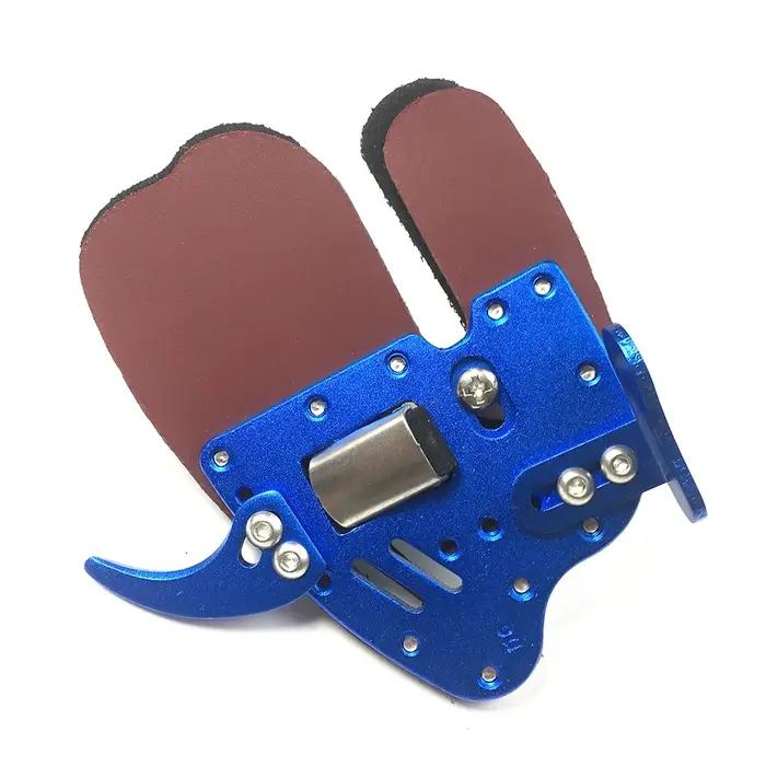 Protège-doigts CKII en aluminium et cuir pour la chasse