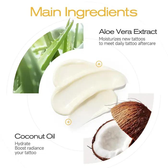 Beurre pour tatouage 100g, extrait naturellement, illumine les tatouages et hydrate la peau.