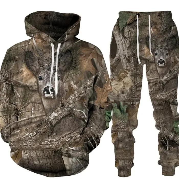Ensemble de chasse Solomon en série animale imprimée 3D pour hommes, costume sportif de plein air deux pièces pour chasse sangliers et compétitions