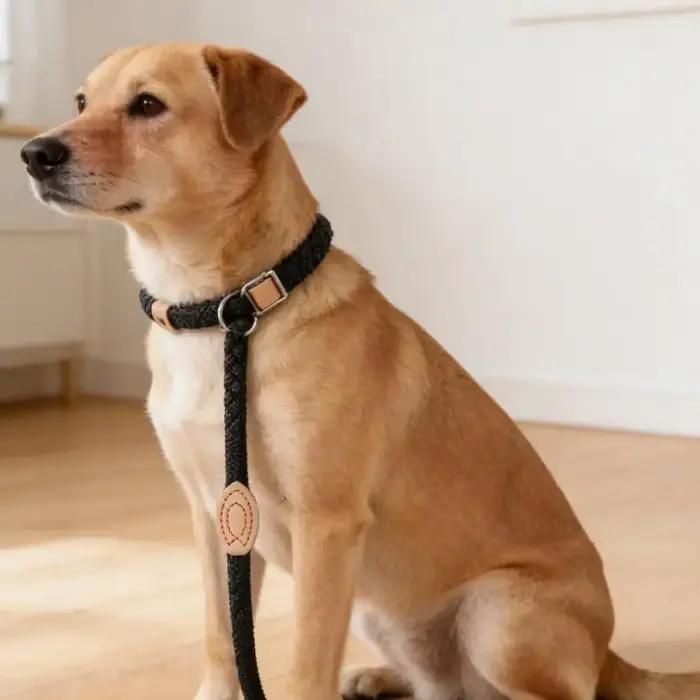 Laisse de dressage pour chien anti-traction robuste avec frein réglable pour chiens de petite