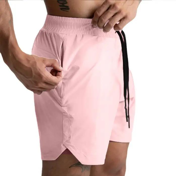 Short pour Homme Tissé à une Couche, vaccage Rapide, Solide, Course à Pied, Fitness, dehors, Décontracté, Américain, Pantalon Confortable, Nouveau, 2024