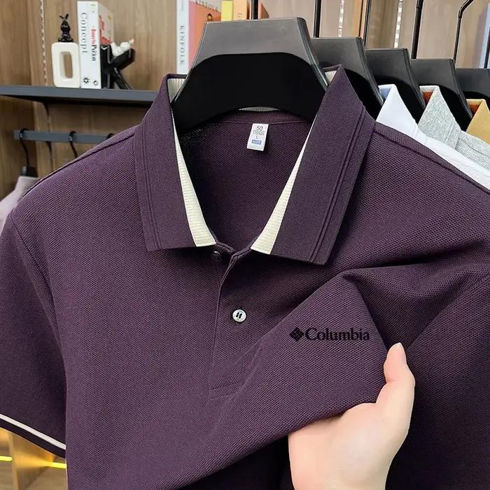 Polo en coton pur confortable pour homme, marque de vêtements de luxe, design classique à lettres, respirant, décontracté, à manches courtes, pour l'été