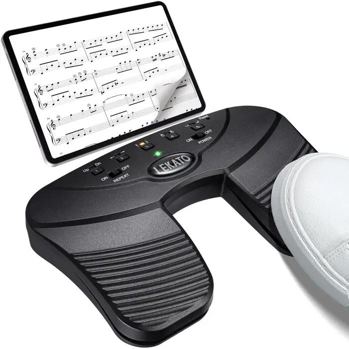 Lekato Bluetooth Page Music Turner pédale Usb Rechargeable sans fil Page Turner silencieux pédale po